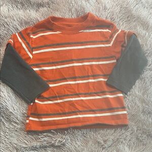 Garanimals Rust and Charcoal Striped Long Sleeve Tee
